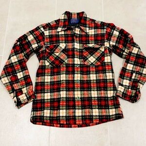 Vintage Pendleton Wool Plaid Button Down Long Sleeve Board Shirt